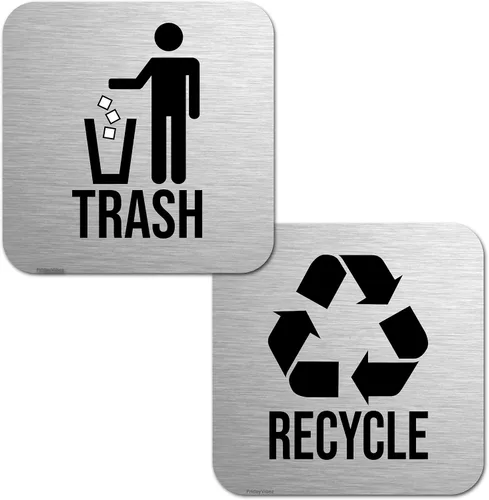 Vista 9 de Imanes de reciclaje y basura para botes de basura de cocina y contenedores de reciclaje, combo de imanes de basura y reciclaje