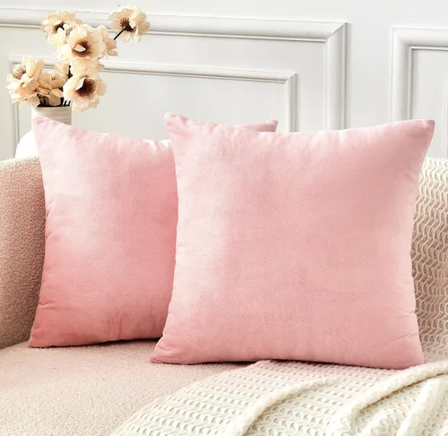 Vista 9 de Juego de 2 fundas de almohada decorativas de terciopelo de 16 x 16 pulgadas, fundas de almohada negras suaves para sofá, cama, sala de estar