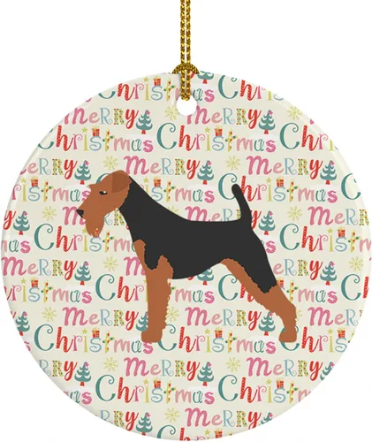 Vista 27 de Caroline's Treasures Affenpinscher - Adorno de cerámica con texto en inglés "Merry Christmas", multicolor para colgar en el árbol de Navidad