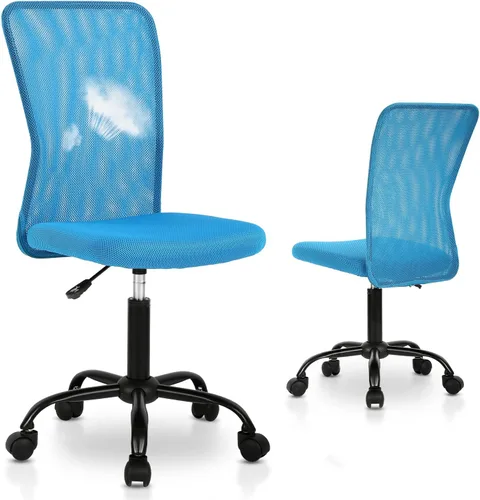 Vista 14 de Sillas de Oficina en Casa Sillas de Escritorio Pequeñas Ergonómicas Sin Brazos para Computadora Sillas Cómodas con Ruedas Silla de Tarea Silla
