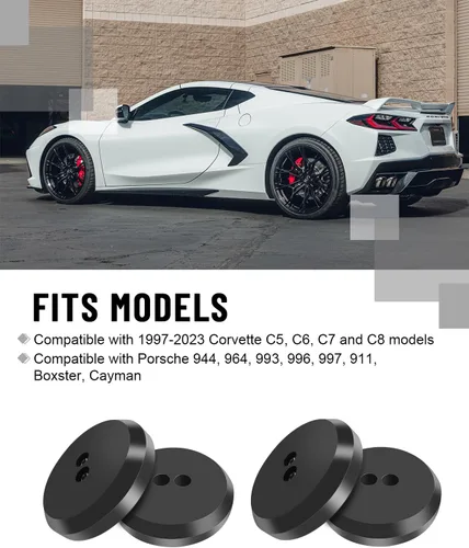 Vista 6 de Samman Corvette Jack Pucks - Adaptador de aluminio compatible con Chevrolet Corvette C5 C6 C7 C8, almohadillas de elevación sin enjuague compatibles