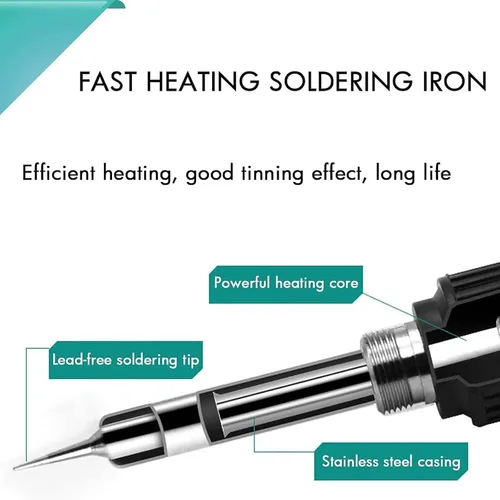 Vista 4 de 220V Hot Air Rework Soldering Iron Station Kit, Digital Display, Adjustable Temperature, 2-in-1 Heat Gun and Soldering Iron for Electronic DIY