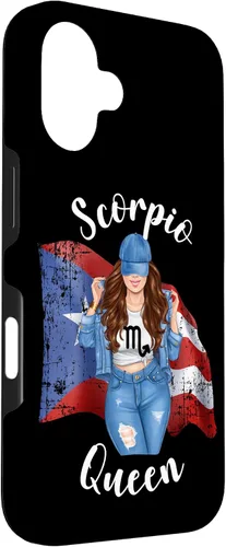 Vista 3 de Funda para iPhone 16 Puertorriqueña Escorpio Reina de Puerto Rico Morena
