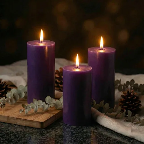 Vista 32 de Richland® Juego de 20 velas de pilar de 2 x 3 pulgadas, color marfil sin perfume