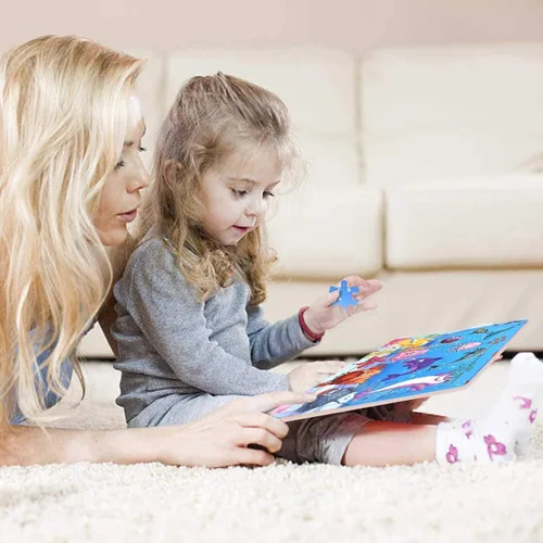 Vista 5 de Rompecabezas de madera para niños de 3 a 5 años de edad, 30 piezas, rompecabezas de madera coloridos para niños pequeños, rompecabezas educativos