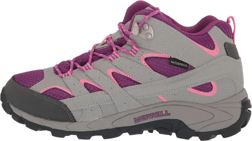 Vista 8 de Merrell Botas de senderismo unisex Core Moab 2 Mid WTRPF para niños, PalomaBerry, 12.5 Big Kid