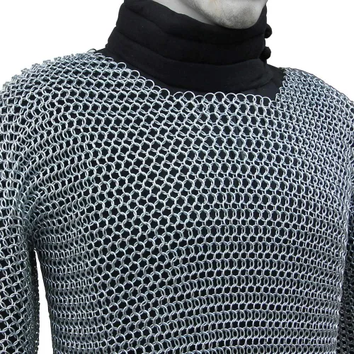 Vista 2 de Armory Replicas - Armadura de malla medieval funcional de 0.56 oz con juego Coif