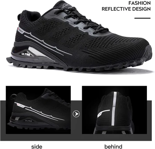 Vista 6 de Kricely Zapato deportivo para hombre, para correr, caminar, hacer senderismo y entrenamiento funcional, para exteriores, calzado informal de hombre