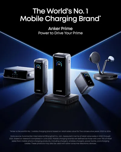 Vista 7 de Anker Prime Power Bank, banco de energía portátil de 3 puertos de 26,250 mAh con salida máxima de 300 W, carga bidireccional, aprobado por la TSA