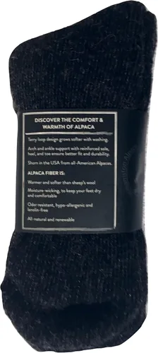 Vista 9 de Williamston Alpaca Calcetines Endurance para hombres o mujeres, fabricados en Estados Unidos, cálidos, suaves, lavables a máquina