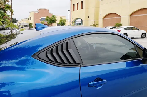 Vista 5 de iJDMTOY Ventana lateral trasera izquierda/derecha con acabado mate estilo carreras, ventanilla de aire/persiana compatible con Scion FR-S 2013-2016