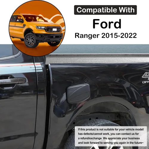 Vista 2 de Cubierta protectora para tanque de combustible de automóvil, accesorios compatibles con Ford Ranger 2015-2022, cubierta de puerta de tanque