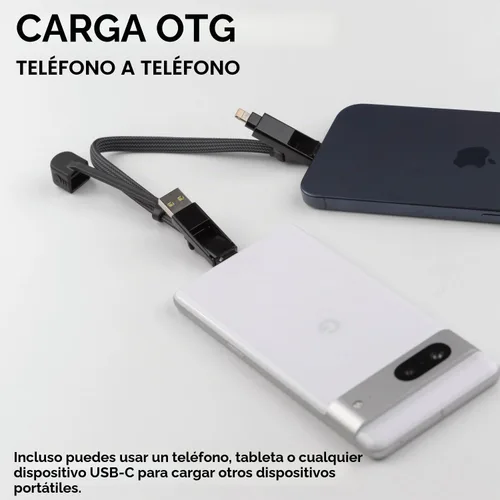 Vista 6 de Rolling Square inCharge XL - Cable de carga múltiple 6 en 1, cable USB portátil y USB-C con potencia de carga ultrarrápida de 100 W, 1 pie/0.3m Negro