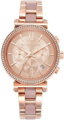 Vista 10 de Michael Kors Parker - Reloj de acero inoxidable con cristal pavé para mujer, con correa de acero, cuero o silicona