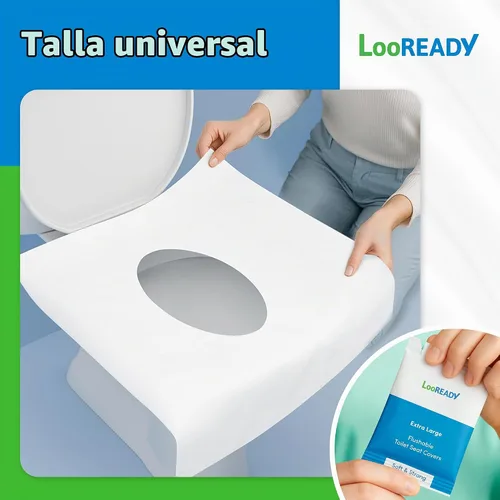 Vista 6 de Fundas desechables para asiento de inodoro, extragruesas y grandes (18 x 22 pulgadas), funda de asiento de inodoro envuelta individualmente