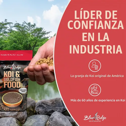 Vista 8 de Blue Ridge - Alimento para peces Koi de trigo con agua fría, pellets de 3