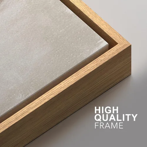 Vista 290 de SIGNFORD - Set de obras de arte en lienzo enmarcado para pared, ilustraciones abstractas de neblina del desierto en tonos neutros beige y marrón