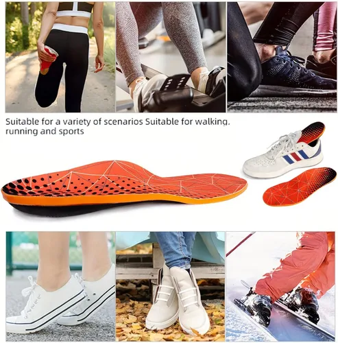 Vista 6 de Plantillas para aliviar la fascitis plantar para mujeres y hombres, 1 par de plantillas de soporte de arco, inserciones ortopédicas de gel