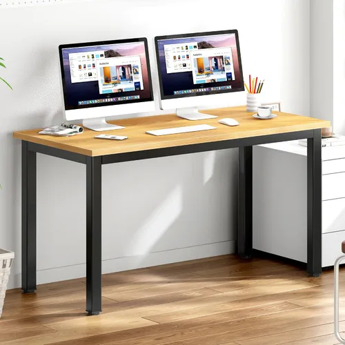 Vista 19 de DlandHome - Escritorio pequeño para computadora de 31.5 pulgadas para oficina en casa, color negro