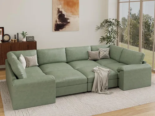 Vista 67 de EASE MOOSE Sofá modular seccional, sofá en forma de U para sala de estar Beige