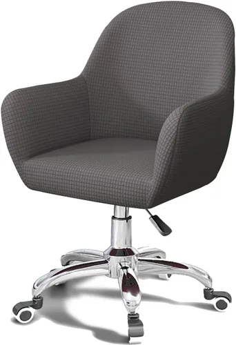 Vista 14 de Funda para silla de computadora de oficina, 2 piezas con brazos giratorios y respaldo curvado, funda para silla de comedor, estilo moderno