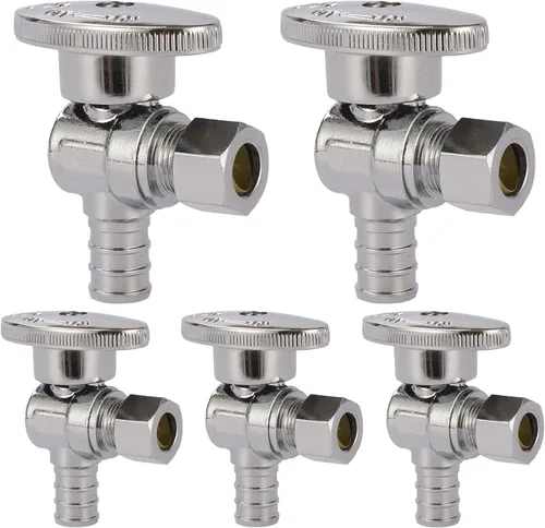 Vista 9 de Válvula de parada recta, 1/2 pulgada Pex X 3/8 pulgadas OD válvula de cierre recto de compresión con 1/4 de encendido/apagado
