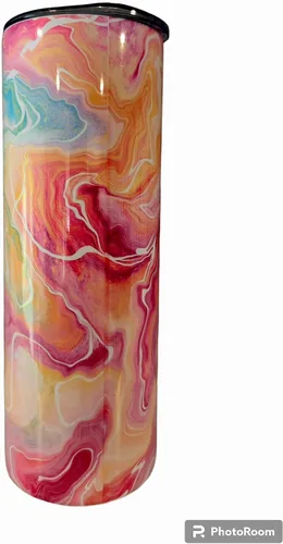 Vista 2 de Sleep Like my husband not a baby cute coffee mug 20oz stainless steel Insulated Skinny tumbler with Spill proof lid and metal straw