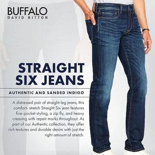 Vista 5 de Buffalo David Bitton Jeans Straight Six para hombre