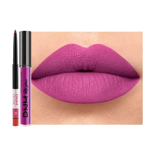 Vista 12 de evpct Juego de 2 lápices delineador de labios y lápiz labial líquido mate de 24 horas, color ciruela púrpura, maquillaje para mujer, lápiz labial