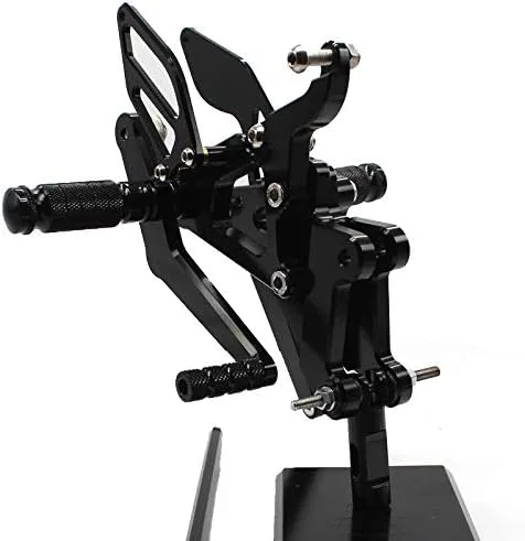 Vista 3 de Reposapiés de motocicleta ajustable de aluminio Billet para Yamaha YZF R6 2003 2004 2005 (negro)