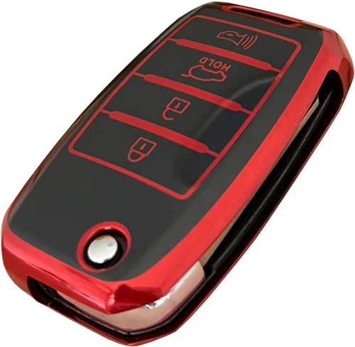 Vista 6 de Funda para llavero Kia, protector de TPU para llavero de Kia, protector de carcasa de TPU con control remoto sin llave, soporte inteligente