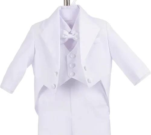 Vista 3 de Lito Angels Conjunto clásico de esmoquin con cola para bebé, traje de boda, 5 piezas, 039