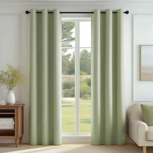 Vista 37 de FMFUNCTEX - Cortinas 100% opacas color beige de 40 x 63 pulgadas para dormitorio, 2 paneles Black out Drapes, Thermal Insulated Noise Reducing