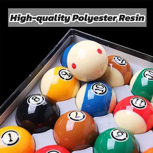 Vista 2 de Juego de bolas de billar estándar de 16 bolas de mesa de billar de 2-1/4 pulgadas de repuesto, accesorios profesionales para mesa de billar