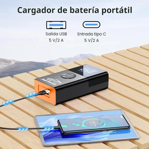 Vista 6 de Arrancador con compresor de aire, 8000 A 180 PSI, batería portátil de coche (todo gasolina/12L diesel) 12 V caja de salto de automóvil cargadores