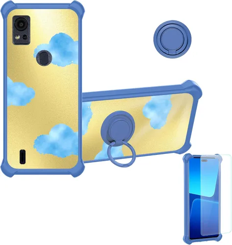Vista 27 de Aroepurt Funda para Blu Bold N3 compatible con Blu Bold N3 Phone Cover [con protector de pantalla de vidrio templado] [PC duro + silicona suave]