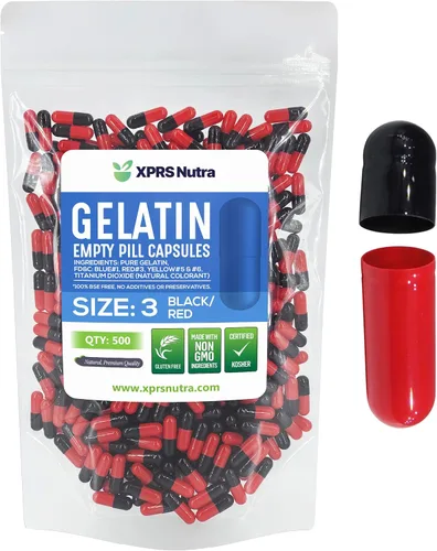 Vista 40 de XPRS Nutra Cápsulas vacías tamaño 3 – 1000 cápsulas vacías de gelatina – Pastillas de relleno de cápsulas de bricolaje – Tapa de gel de píldora
