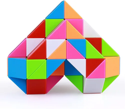Vista 7 de TANCH Juego de 2 cubos mágicos de serpiente de 36 etapas, rompecabezas, cubos de velocidad, juguetes para niños, color al azar (36 bloques)