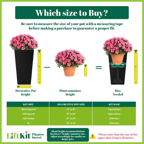 Vista 4 de Inserto para maceta Lift Kit Alto con forma cónica para rellenar la parte inferior de macetas altas y contenedores grandes de plantas Para