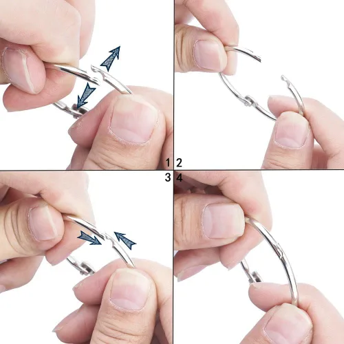Vista 3 de KTOJOY 2 pulgadas (paquete de 38 anillos) para carpeta de hojas sueltas, llavero de metal chapado en níquel, anillos de acero chapado en níquel