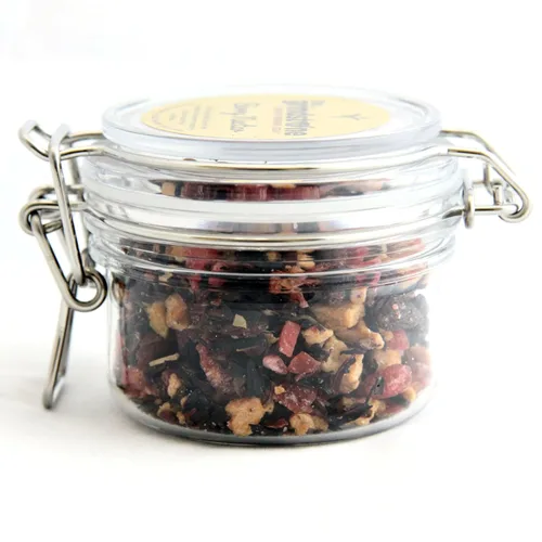 Vista 3 de Grindstone - Té de néctar de bayas de origen único con trozos de frutas, hacer té caliente o helado, OGM 2 oz. Tarros reutilizables a presión