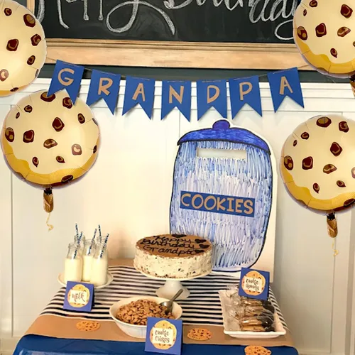 Vista 4 de Globos de galletas con chispas de chocolate, decoraciones de fiesta de leche y galletas para el primer cumpleaños, suministros para fiesta
