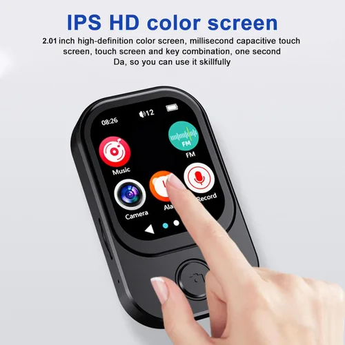Vista 5 de PUSOKEI Reproductor de MP3, pantalla táctil de 2.01 pulgadas, reproductor de música de video HD 720P con cámara de alta fidelidad para video