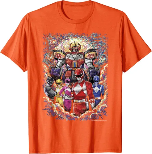 Vista 20 de Power Rangers Mighty Morphin' Megazord Starry Night Poster Camiseta