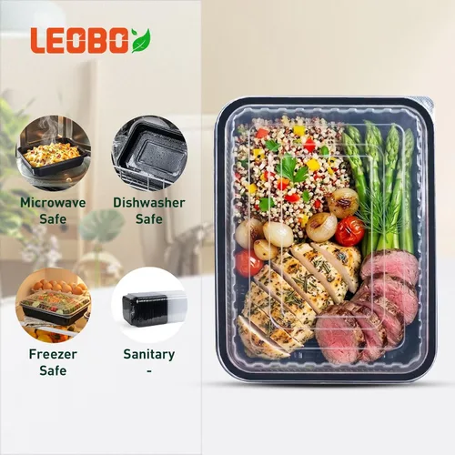 Vista 4 de 40 Pack 48oz Jumbo Meal Prep Containers - Shrink-Wrapped No Pre-Wash Single Deep Compartment Leak-Resistant Shatterproof Flexible PP BPA Free