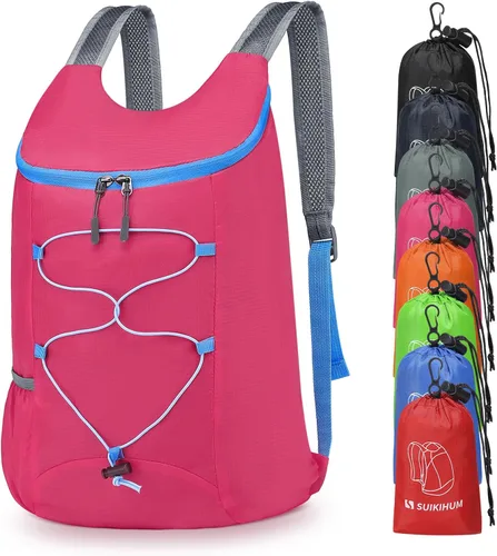 Vista 12 de Mochila de senderismo pequeña de 20L Mochila plegable ligera negra Negro
