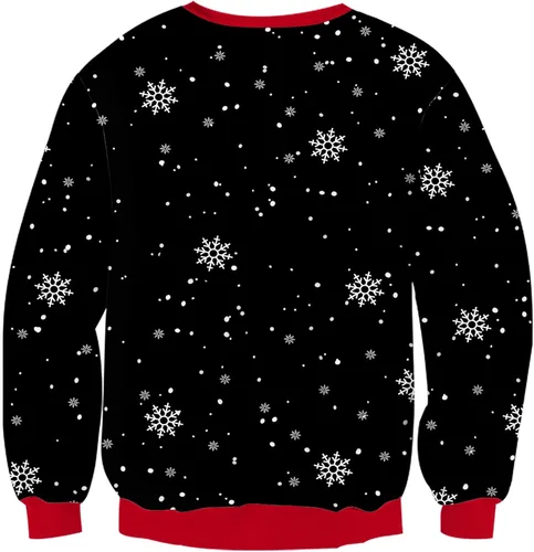 Vista 2 de RAISEVERN Suéter feo de Navidad para mujer, suéter de punto de manga larga, cuello redondo