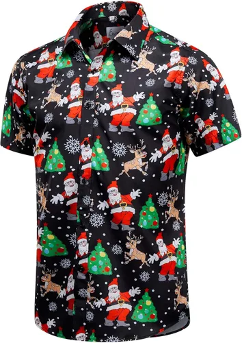Vista 60 de EUOW - Camisas hawaianas para hombre de manga corta con botones, estampadas para la playa y el verano