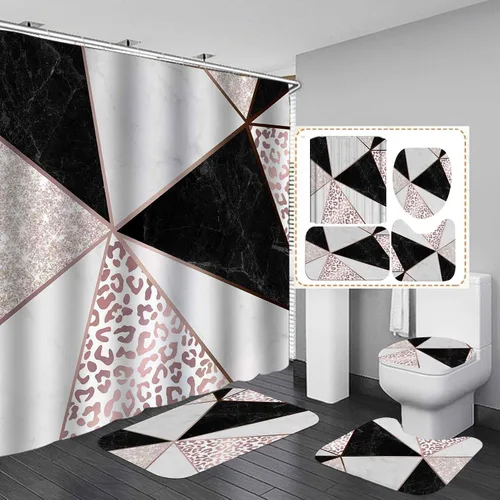 Vista 21 de Camille & Andrew - Juego de 4 cortinas de ducha con diseño de león negro, citas inspiradoras motivacionales, cabeza de rey león, vida silvestre