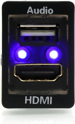 Vista 4 de Timloon Cable de montaje de enchufe HDMI+USB Entrada de audio Relé de audio Uso para Toyota (tipo A)
